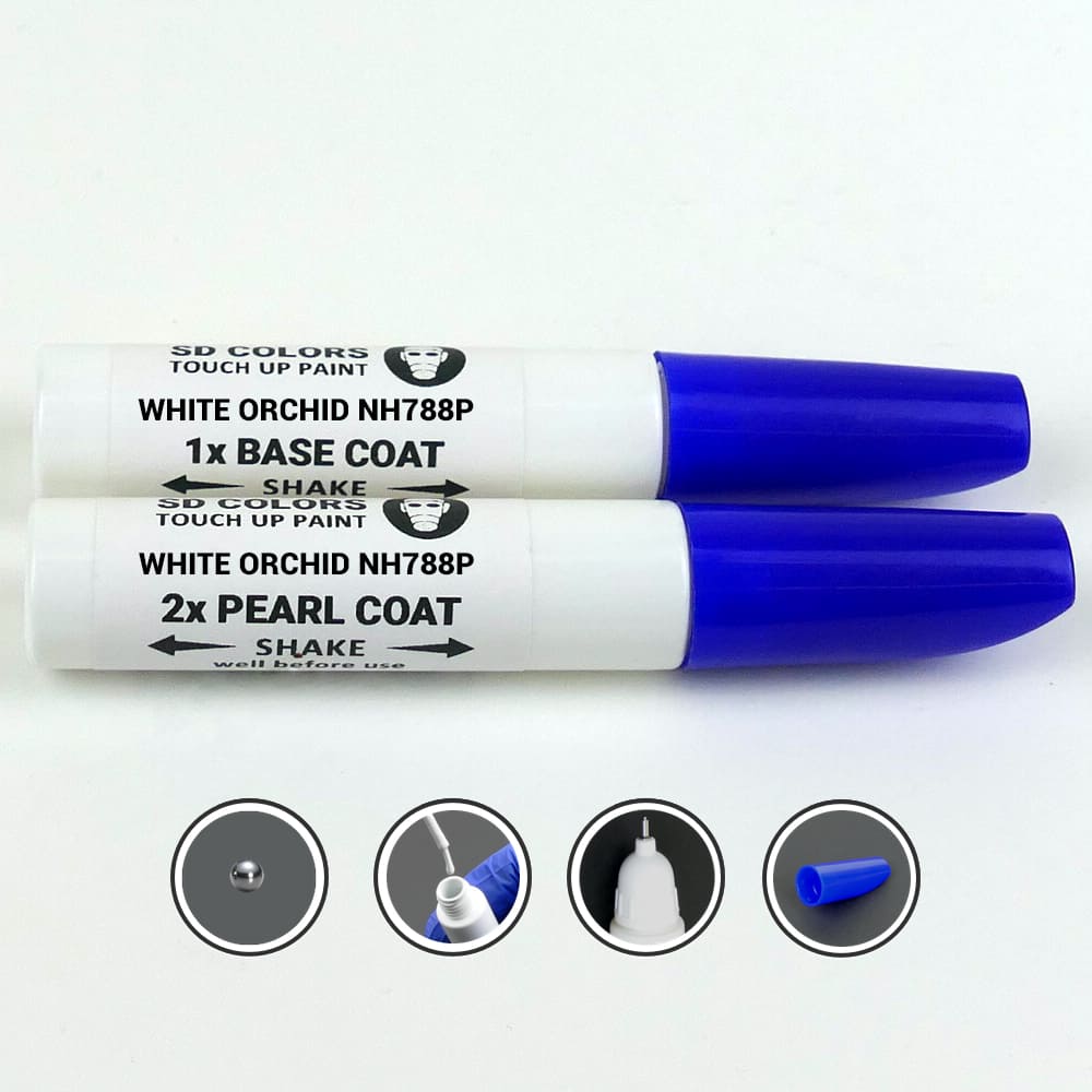 HONDA MODELS WHITE ORCHID NH788P BASE TOUCH UP PAINT PEN BRUSH REPAIR
